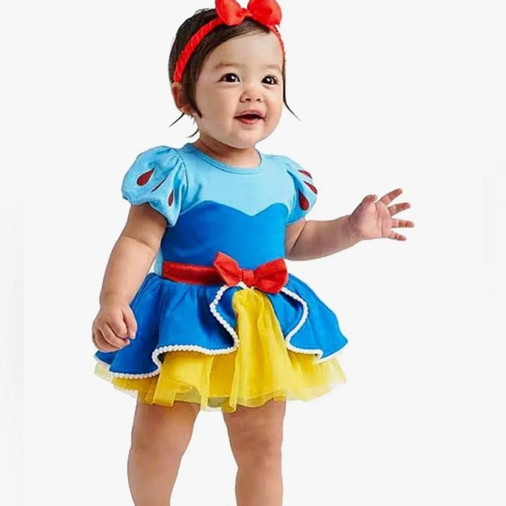 Baby Girls Blue and Yellow Princess Costume Romper Dress